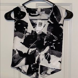 Lucy Paris High-low Patterned Crop Top size Medium